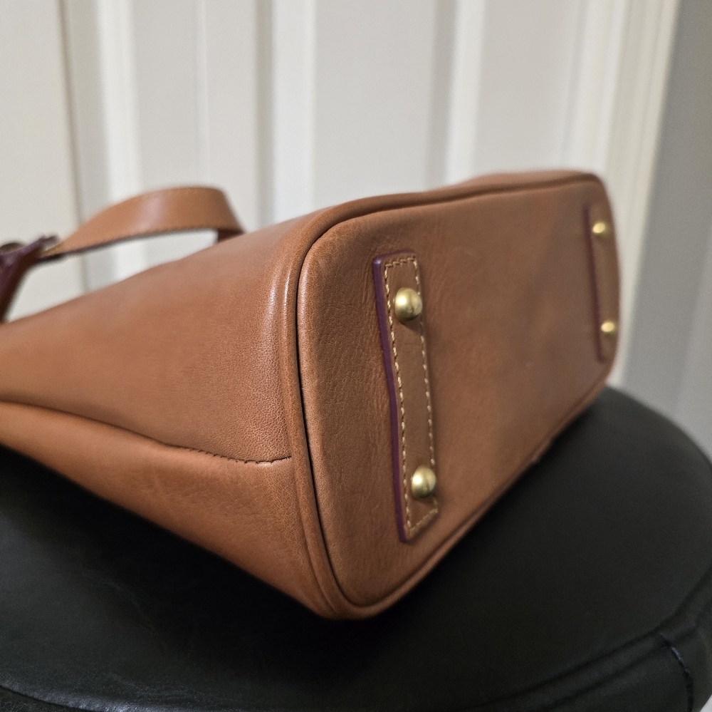 Dooney & Bourke Brown Leather Shoulder Bag - Picture 5 of 11